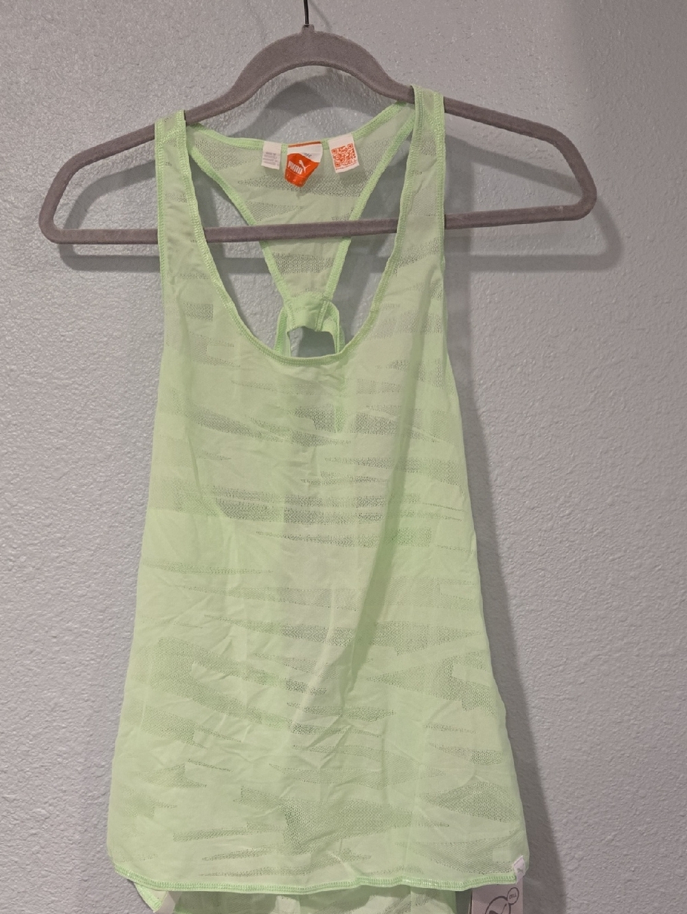 Puma Women's Neon Lime Mesh Racerback Tank Top